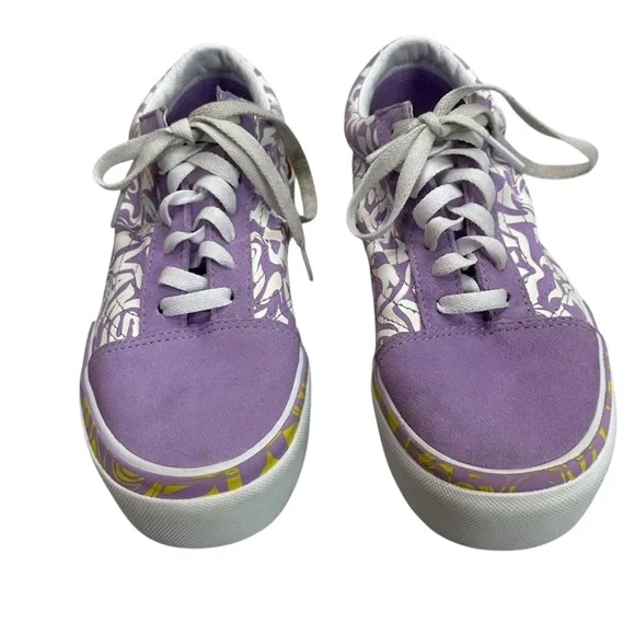 Vans Purple and White Women's Sneakers - Picture 2 of 5